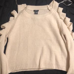 Cut sleeve sweater